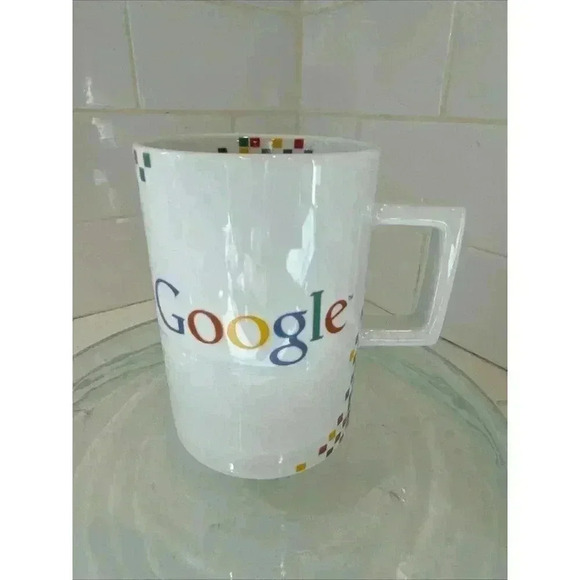 Pixels Logo Google Mug Cup Collectible Coffee Tea VTG Retro Computer Nerd Search - Picture 1 of 10